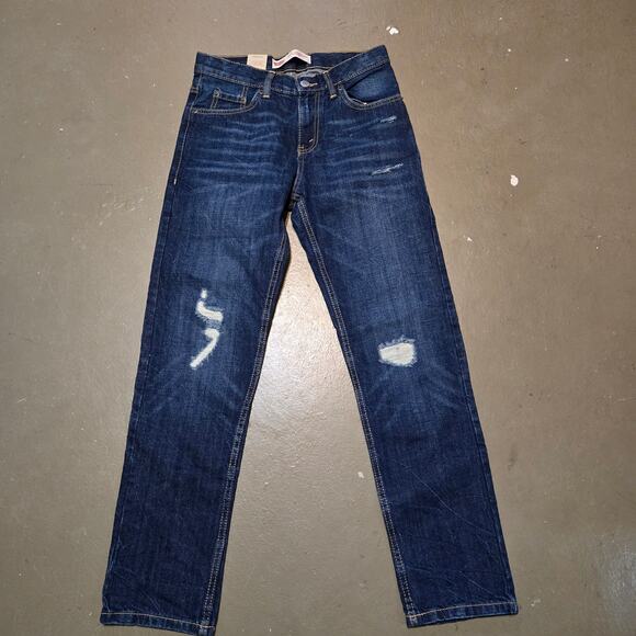 NWT Levi's 502‎ Regular Taper Distressed Denim Jeans Boys Size 26 12 Regular - Picture 1 of 5